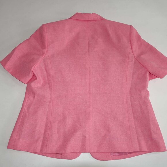 Le Suit Womens Skirt Suit Size 16W Pink 100% Polyester Short Sleeves Midi Length - Picture 8 of 8